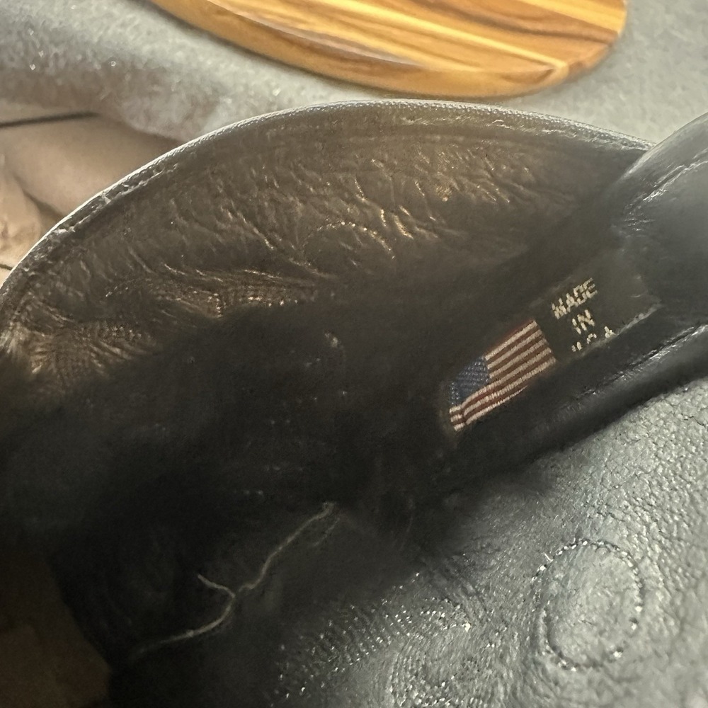 Vintage Dan Post Cowboy Boots 8EW Exotic Safari Print Bullhide Cow Leather Gray - Picture 15 of 16